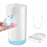 YISH Dispenser Sapone Automatico Schiuma Erogatore: Bianco Dispenser Sapone Schiuma con Sensore Touchless Dispenser Liquido Mani per Bagno Kithcen Erogatore di Sapone 260ml USB Ricaricabile