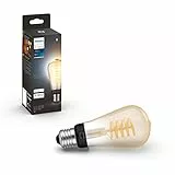 Philips Hue White Ambiance Filament, Lampadina a Filamento Connessa, Bluetooh, E27, Dimmerabile, 7 W, Luce Bianca da Calda a Fredda