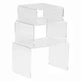 Jadeshay Espositore 3 pz/Set Acrilico Gioielli Bambola Giocattolo Figura Display Riser Rack Espositore Trasparente