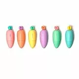 Legami HC0001 Set di 6 Mini Evidenziatori, Carrate Team, Evidenziatori a Forma di Carota, Inchiostri a Base d'Acqua, per Tratti Fini e Spessi, Colori Pastello, Asciugatura Rapida
