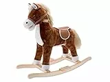 Teorema 36001 - Cavallo a Dondolo per Bambini in Legno e Tessuto con Suoni Reali, Sella e Impugnature