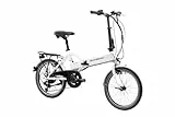 F.lli Schiano E-Sky 20' E-Bike, Bicicletta Elettrica Pieghevole per Adulti con Motore 250W e 7 velocità, Batteria al Litio 36V 7.8Ah estraibile, Colore Bianco