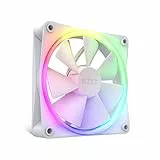 NZXT F120 RGB Fans - RF-R12SF-W1 - Personalizzazione avanzata dell'illuminazione RGB - Raffreddamento silenzioso - Singola (ventola RGB e controller NECESSARI E NON INCLUSI) - Ventola da 120mm Bianco