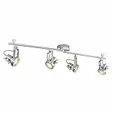 Home Sweet Home Industriale Lampada Faretti LED Robo | 81/11.5/19cm | Acciaio spazzolato | 4 luci | metallo | Dimmerabile | lampadine a LED incl. | GU10 5W 390lm | luce bianco caldo