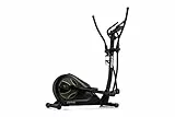 Zipro Cyclette Ellittica HEAT, cyclette cross-trainer, con monitor LCD, resistenza magnetica regolabile, Sensore di pulsazioni, app iConsole + Kinomap, USB, Bluetooth, 150kg, Nero