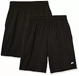 Amazon Essentials Pantaloncini Morbidi Tecnici ad Alte Prestazioni (Disponibili nelle Taglie Big & Tall) Uomo, Pacco da 2, Nero, L