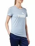 PUMA Maglietta con Logo Ess Heather, Blue Wash, L Donna