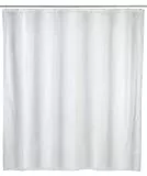 WENKO Tenda doccia bianco - impermeabile, di facile manutenzione, con 16 anelli per tenda da doccia, PEVA, 240 x 180 cm, Bianco