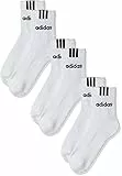 adidas, Set Di 3 Paia Di Calzini Lineari 3-Stripes, Calzini, Bianco Nero, M, Unisex-Adult