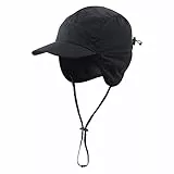 Niejgay Cappelli Invernali Impermeabili da Baseball con Paraorecchie Foderato nel Poliestere, Nero