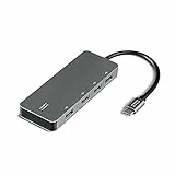 aiino Adattatore Multiplo 4 in 1 USB-C per MacBook PRO/Air, iPad PRO/Air, Samsung Galaxy, Surface Book 2, dell XPS 13/15 e Pixelbook da USB-C a 4 Porte USB 3.0, Hub 4 in 1 in Alluminio - Grigio