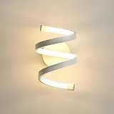 Goeco Applique da Parete Interno, Lampada da Parete in Acrilico 18W 2000LM, Lampada da Parete a Spirale Bianca per Corridoio Balcone Camera da Letto, Luce Bianca Calda 3500K
