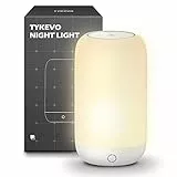 TYKEVO Luce Notturna per Bambini, Lampada di Notte Portatile LED Wireless per Comodino, Controllo Tattile di Luminosità e 24 Colori Diversi, Luci Notturne con Batteria Ricaricabile USB Tipo C