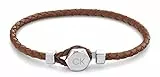 Calvin Klein Braccialetto In Pelle da Uomo Collezione Latch Marrone - 35000261