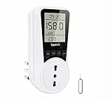Misuratore Consumo Elettrico, Besvic 3680W Misuratore di potenza Contatore del consumo di corrente, Spina Italiana con Schermo LCD, 7 modalità di monitoraggio, Protezione da Sovraccarico【1 Pack】