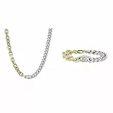 Armani Exchange Collana e bracciale a catena in acciaio inossidabile bicolore da uomo