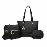 Miss Lulu Borsa Donna Tote Bag Borsa Tracolla Donna Portafogli Donna Grandi da Donna in Colori a Contrasto 3Pezzi Set Borsa a Tracolla