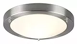 Trio Leuchten Trio 6801011-07 Condus Plafoniera, 1x60 Watt, Nichel Opaco/Bianco, 31.5 cm 60 W