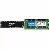 Crucial P5 Plus CT2000P5PSSD8 2 TB SSD Interno-Fino a 6600MB/s, PCIe 4.0, 3D NAND, NVMe, M.2 & RAM CT16G4SFRA32A 16 GB DDR4 3200 MHz CL22 (o 2933 MHz o 2666 MHz) Memoria per laptop