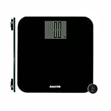Salter 9049 BK3R - Bilancia pesapersone compatta digitale da bagno, Max 250 kg, display digitale di facile lettura, valori immediati, ampia piattaforma, misure accurate in kg, st e lb, nero