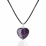 cotigo Ciondolo pietra naturale di cuore con accessorio acciaio inossidabile Collana cuore di minerale e pietra preziosa Collana da donna in cristallo curativo Regalo San Valentino, compleanno