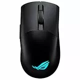 ASUS ROG Keris Wireless Aimpoint Mouse Gaming, Super Leggero, 36000 dpi, Tripla Connettività, 2.4 GHz, Bluetooth, Bassa Latenza, USB, Batteria a Lunga Durata, Illuminazione RGB Aura Sync, Nero