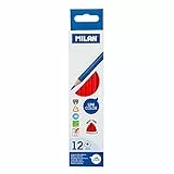 Milan Scatola 12 matite triangolari di colore rosso