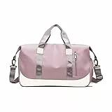 Ergocar Borsa da Viaggio, Borsoni Sportiva da Palestra, Con Borsa da Scarpe Spalline Regolabili Borse a Tracolla Impermeabile Borsetta, Tote da Palestra Uomo Donna, Rosa Scuro