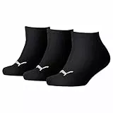 PUMA Sneaker Calzini, Nero (Black 08), 35-38 (Pacco da 3) Unisex-Bambini e Ragazzi