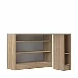 Temahome Wall, Scrivania Angolare, Beige/Bianco (Oak & White), 94 x 94 x 98.6 cm