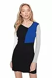 Trendyol Abito da Donna in Maglia con Colletto Asimmetrico Standard Vestito, Nero, M