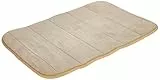 Douceur d'Interieur 6GMB271TA Vitamine - Tappeto in Memory Foam, in Poliestere, Tinta Unita, 60 x 40 x 1 cm, Colore: Tortora