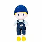Starpony Bambola di Pezza 38 CM per Bambina Ragazza, Bambole di Peluche con Cappello, Giocattolo Stoffa per Bambini, Morbida, per Dormire, Occhi Blu