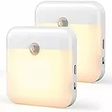 OUSFOT Luce Notturna LED, Sensore di Movimento per Interni, Luce Notturna Automatica con Attacco Magnetico, Luce Notturna per Bambini per Cameretta, Cucina, Corridoio, Scala, Soggiorno (2 Pezzi)