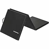 BalanceFrom Tappetino per esercizi pieghevole con manici per MMA, ginnastica e palestra in casa, 5 cm, colore: nero