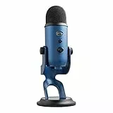 Blue Yeti Microfono USB per Registrazione, Streaming, Gaming, Podcasting su PC e Mac, Mic a Condensatore per Laptop o Computer, Effetti Blue VO!CE, Stand Regolabile, Plug and Play - Blu