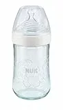 NUK Nature Sense Biberon, 0 – 6 mesi, Vetro, brustaehnlicher Tettarella in Silicone