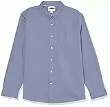 Goodthreads Camicia in Popeline Elasticizzato a Maniche Lunghe dalla vestibilità Standard Uomo, Blu Slavato, XL