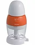Ariete 439 Gratì Turbo Grattugia Elettrica, Formaggera, Coperchio Salvafreschezza, Capacità Tazza 200 cc, Lama Inox, Dosatore Incorporato, 200W, Bianco/Arancio