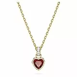 Swarovski Stilla Collana Pendente, con Cristalli e ZirconiaSwarovski con Taglio a Cuore, Placcato in Tonalità Oro, Rosso