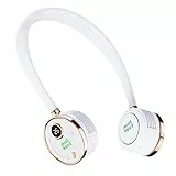 Minthouz Ventilatore portatile da collo silenzioso – 3 velocità 2000 mAh USB ricaricabile Mini Leafless Fan – Hands Free con raffreddamento ad aria a doppia testa a vento per viaggi, ufficio (bianco)