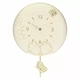 THUN - Orologio a Pendolo da Parete - Linea Elegance - Accessori e Decorazioni Casa - Ceramica, Meccanismo in Plastica - Ø 26 cm; profondità 4,5 cm; Figura Ceramica su Pendolo 6x2x6 cm