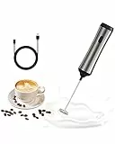 Homradise Frullino Montalatte Elettrico, Frullino Elettrico USB Ricaricabile Cappuccinatore Elettrico per caffè, latte, macha