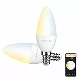 Lepro Lampadina LED E14 Intelligente WiFi Alexa, Bianco Dimmerabile (2700K - 6500K), 4.5W Pari a Lampada Alogena 40W, Smart Lampadine Funziona con Alexa e Google Home, Controllo tramite APP, 2 Pezzi