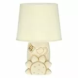 THUN - Lampada da Tavolo con Girasole, Campanella e Farfalla - Arredamento Casa - Linea Elegance - Ceramica, Acciaio - 33,5 h cm