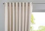 Gardinenbox Jena Cationic - Tenda con Passanti nascosti, Effetto Lino, mélange, con fermatenda, 100% Poliestere, Colore Sabbia, 225 x 140 cm