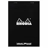 RHODIA 16559C- Bloc-Notes Punto metallico Dotpad N°16 Nero - A5 -Puntinato Dot - 80 Fogli staccabili- Carta Clairefontaine bianca 80 g/m -Copertina in carta rivestita flessibile e Resistente - Basics