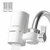 Vortopt Filtro calcare, Depuratore acqua rubinetto della cucina, 400 galloni, Riduce sabbia, piombo, cloro e cattivo gusto, T1（2 Filtri Incluso)