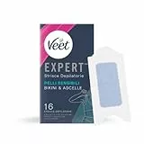 Veet Expert Strisce Ascelle e Zona Bikini Pelli Sensibili, 16 Strisce (12+4 omaggio)