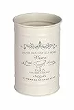 WENKO Bicchiere portaspazzolini Home, Acciaio, 7.5 x 11.5 x 7.5 cm, Beige crema